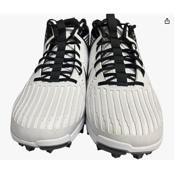 New! Size: 15 Men | Nike Alpha Menace Strong Football Cleats White/Black - Picture 12 of 16
